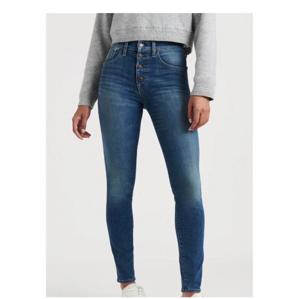 Lucky Brand High Rise Bridgette Skinny Jean Sz 0/25 Five Button Fly Dark Wash